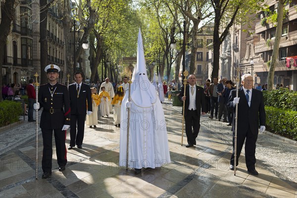 Semana Santa procession with a penitent