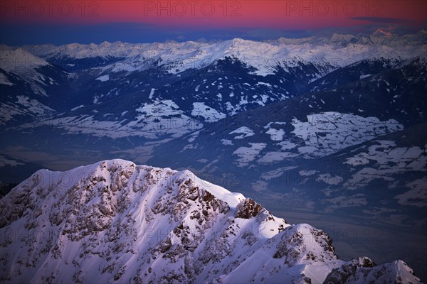 Part of the upper Inntal valley in winter