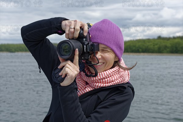 Woman photographing