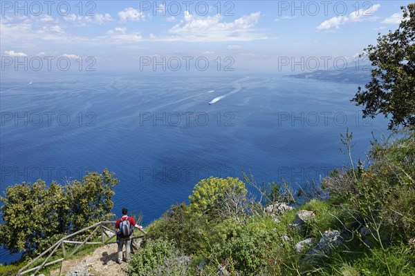 Hiker on the way to Villa Jovis