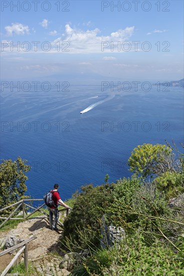 Hiker on the way to Villa Jovis