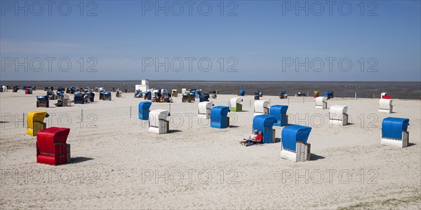 Beach chairs on the sandy beach