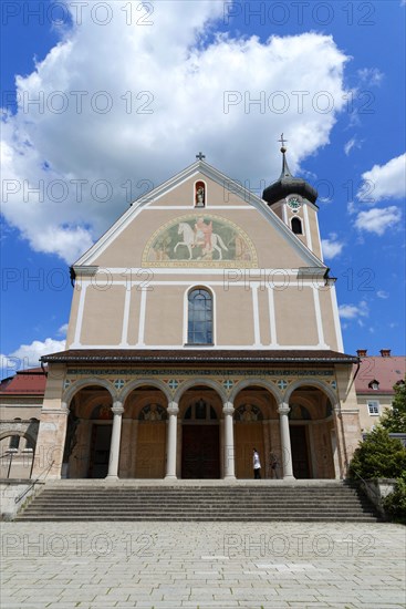 Church facade with entrance hall