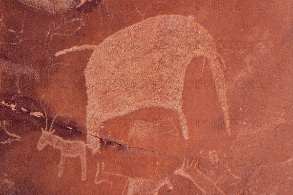 Neolithic petroglyphs of an elephant
