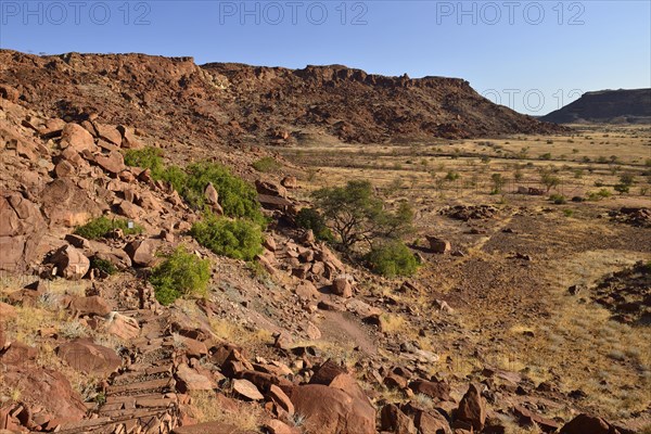 View over Twyfelfontein spring and valley