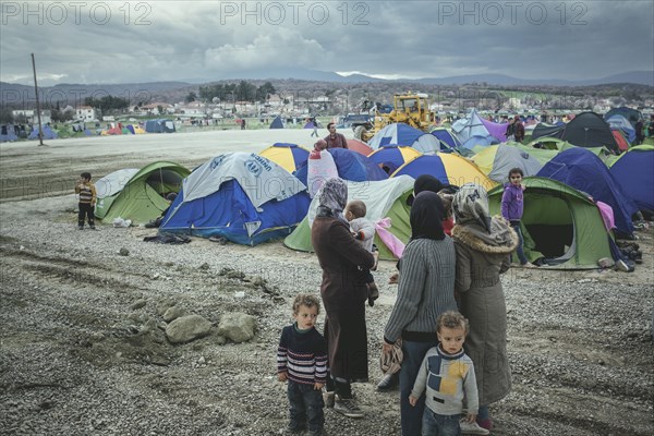 Idomeni refugee camp on the Greek Macedonia border