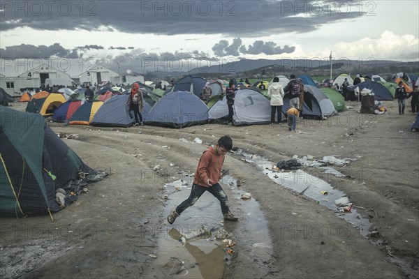 Idomeni refugee camp on the Greek Macedonia border