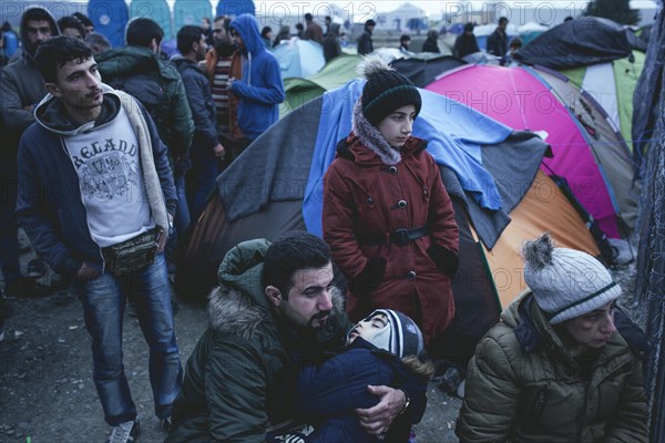 Idomeni refugee camp on the Greek Macedonia border