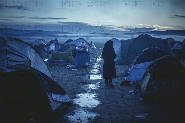 Idomeni refugee camp on the Greece-Macedonia border