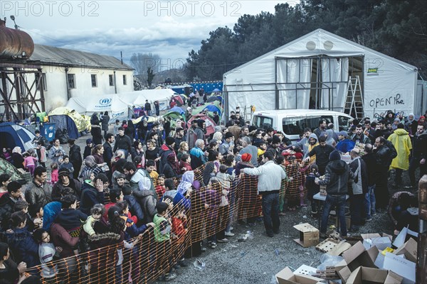 Idomeni refugee camp on the Greece-Macedonia border