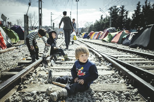 Idomeni refugee camp on the Greece Macedonia border