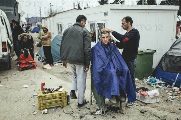 Idomeni refugee camp on the Greece Macedonia border