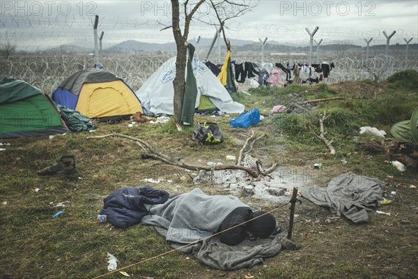 Idomeni refugee camp on Greek Macedonia border