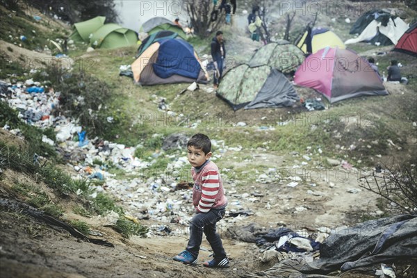 Idomeni refugee camp on Greek Macedonia border