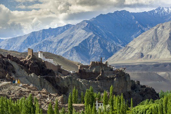 The ruins of Matho Fort and Matho Gompa are located on a hill above the Indus Valley