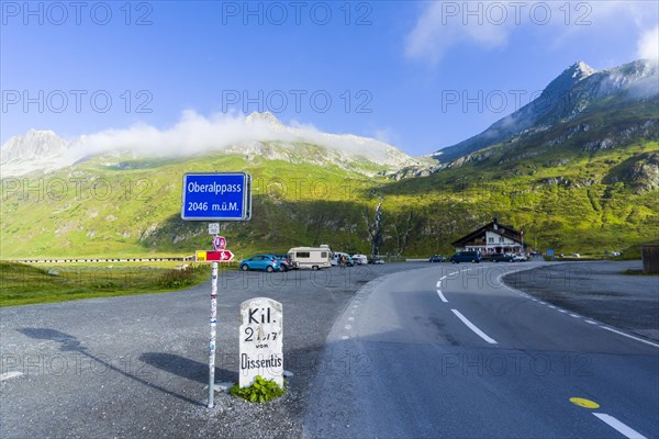 Road leading across the Oberalp Pass