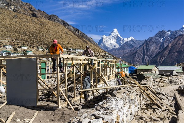 Reconstruction of the houses destroyed by the earthquake in 2015