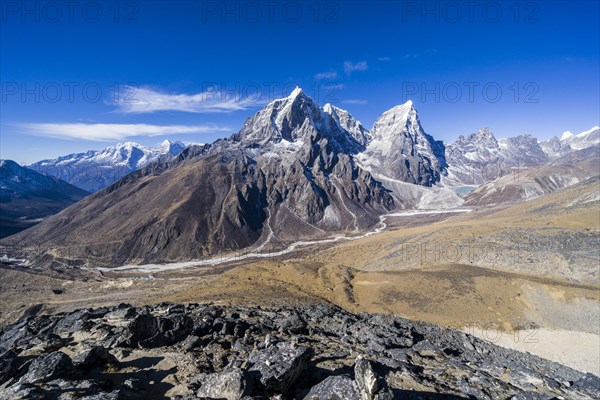 Aerial view at the mountains Cholatse