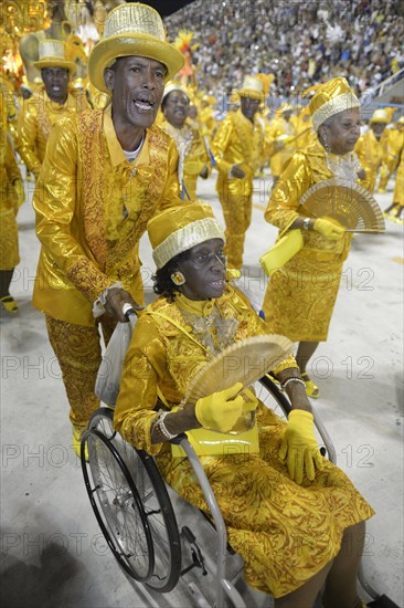 Old woman in a wheelchair