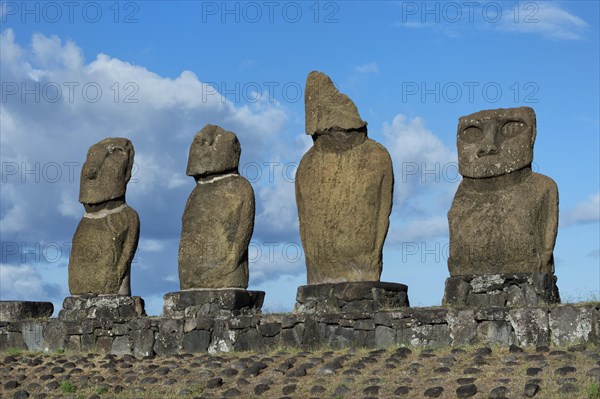 Moais at Tahai ceremonial complex