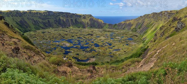 Rano Kau volcano crater and wetland