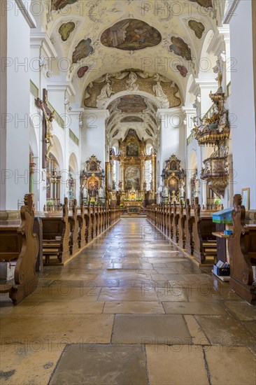 Interior view of the basilica of St. Trudpert's Abbey