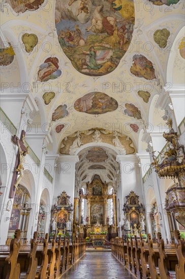 Interior view of the basilica of St. Trudpert's Abbey