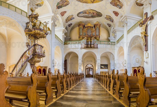Interior view of the basilica of St. Trudpert's Abbey