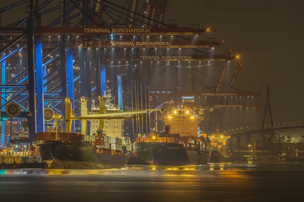 Container ships at harbor