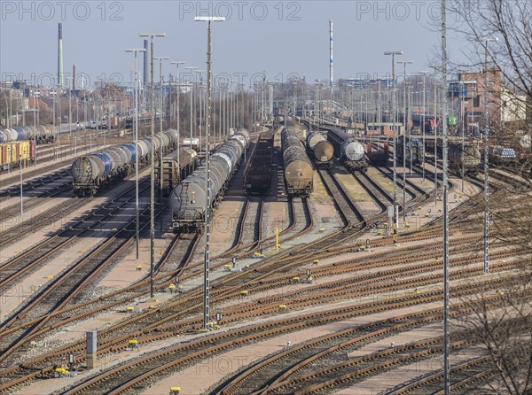 Storage tracks with freight trains