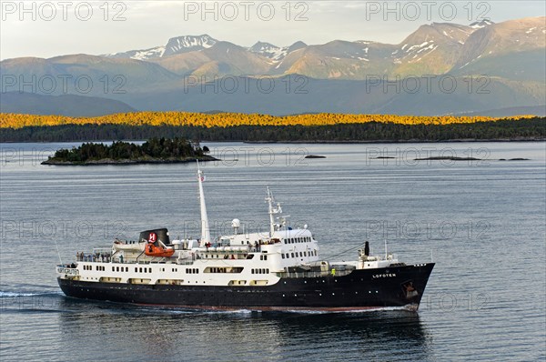Hurtigruten ferry MS Lofoten in Romsdalsfjord in Molde