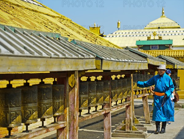 Mongolian man in traditional clothing