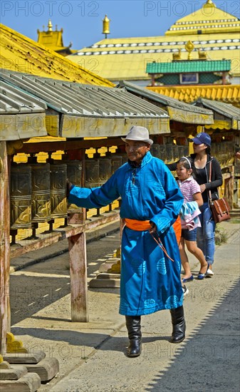 Mongolian man in traditional clothing