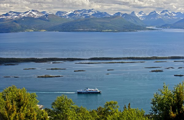 Passenger boat in fjord