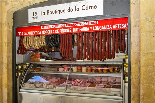 Booth with sausages