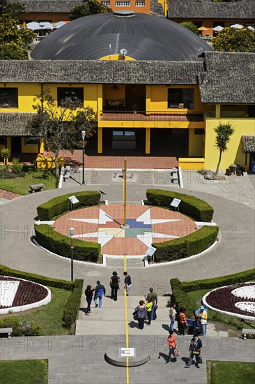 Yellow equator line and Chakana cross