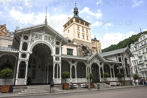 Market Colonnade in front of castle tower