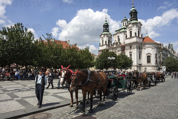 Horse carriages in Old Town Square