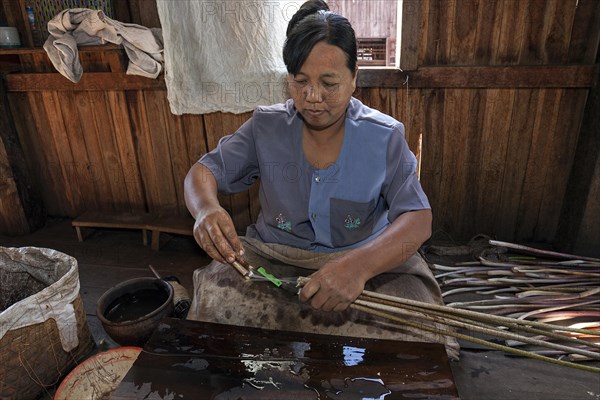 Manufacture of silk threads from the stems of lotus plants