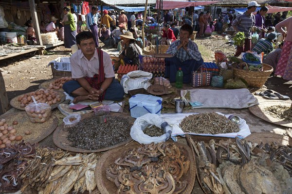 Local men selling dry fish