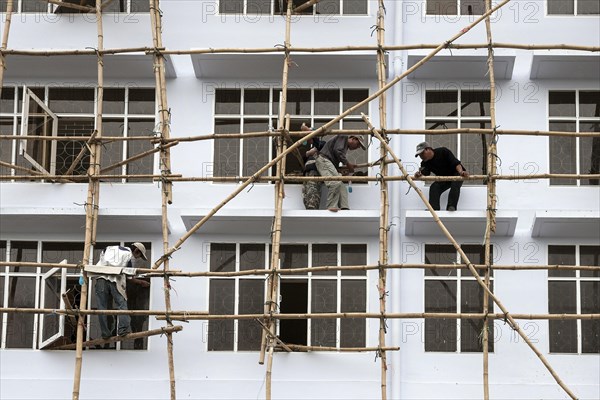 Scaffolding made of bamboo