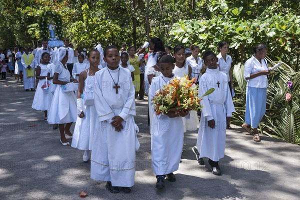 Children in white clothing