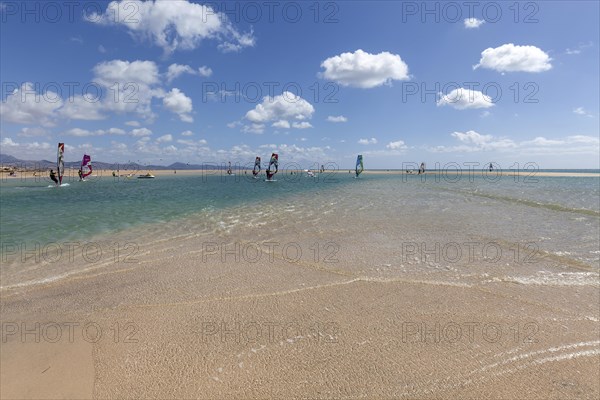 Windsurfer on the beach Playa Risco del Paso