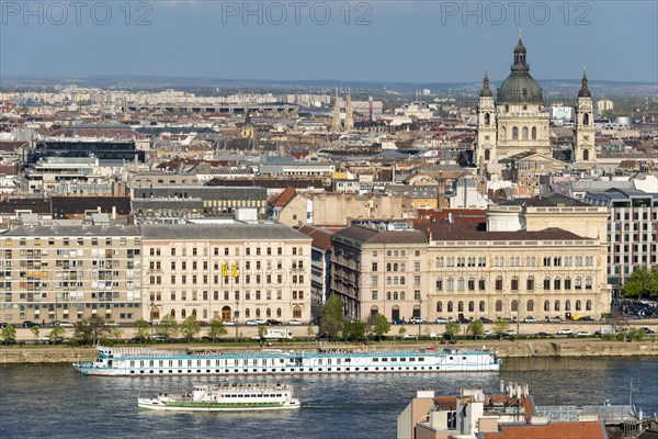 View of historical centre with Danube