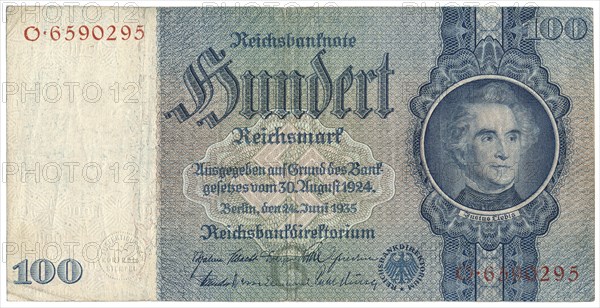 Reichsbank note with portrait of Justus von Liebig