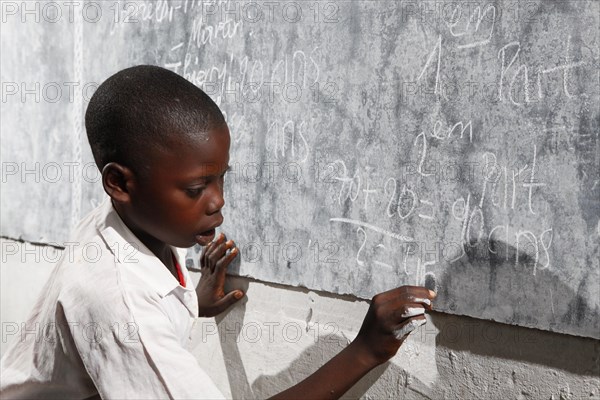 Student at the blackboard