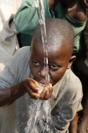 Boy drinking water