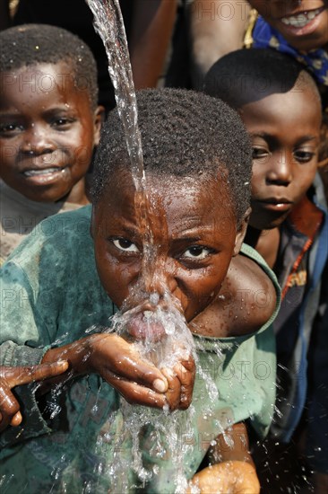 Boy drinking water