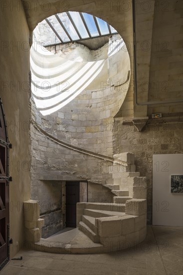 Spiral staircase from the dining room to the monks' dormitory, Montmajour Abbey