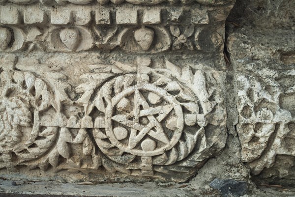 Reliefs on stone blocks